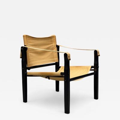 Gold Medal Folding Furniture Co Leatherette Wood Safari Chair USA 1960s