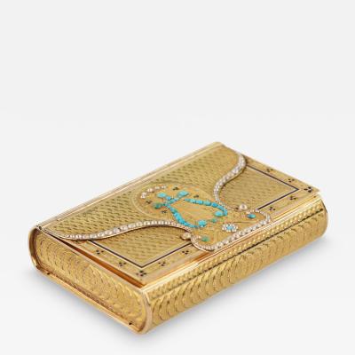 Gold Musical Snuff Box With Lyre Jean George Remond Co Geneva Switzerland