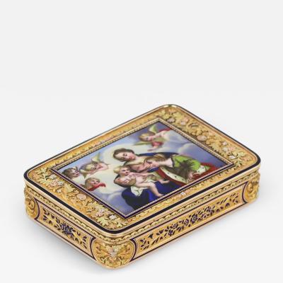 Gold Snuffbox With Miniature Sainte Anne Trinitaire 
