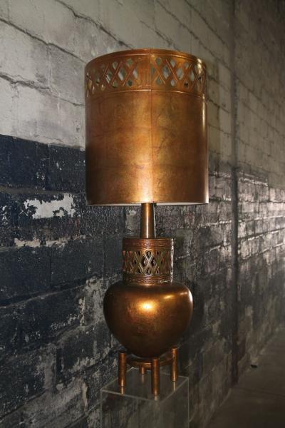 Gold Table Lamp Attributed to James Mont