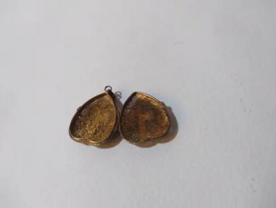 Gold Toned Heart Shaped Cloisonne Locket Pendant