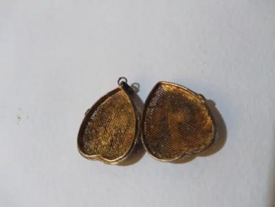 Gold Toned Heart Shaped Cloisonne Locket Pendant