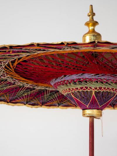 Gold Umbrella with Rainbow Accent