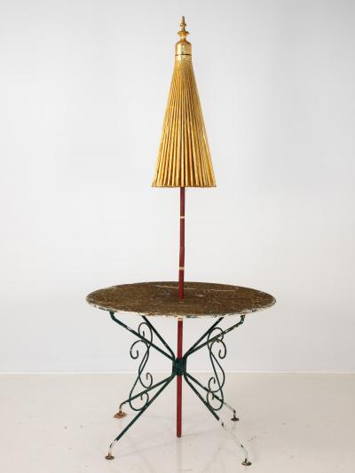 Gold Umbrella with Rainbow Accent