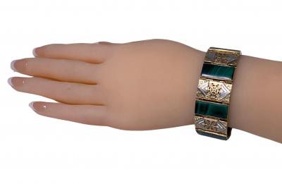 Gold and Malachite Bracelet Austria C 1970