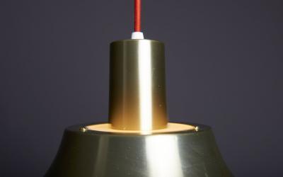 Gold anodized Aluminum Pendant Lamp 1970s