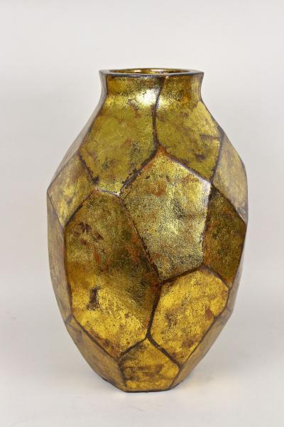 Golden Contemporary Ceramic Vase Organic Modern Style New 2024