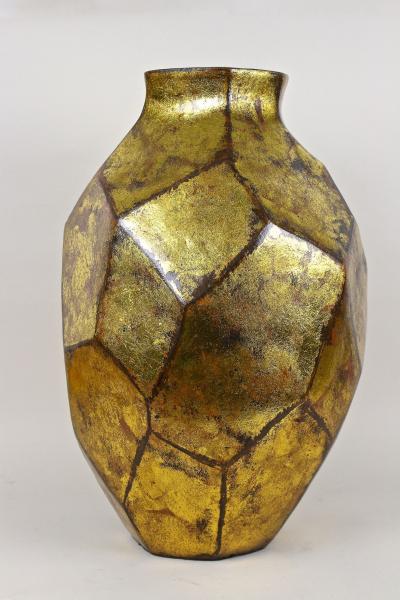 Golden Contemporary Ceramic Vase Organic Modern Style New 2024