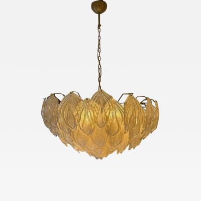 Golden Leaves Murano Glass Pendant