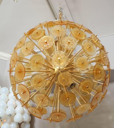 Golden Murano Mini Glass Disc Sputnik Chandelier