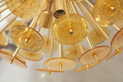 Golden Murano Mini Glass Disc Sputnik Chandelier