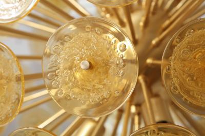 Golden Murano Mini Glass Disc Sputnik Chandelier