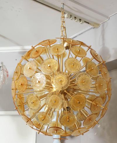 Golden Murano Mini Glass Disc Sputnik Chandelier