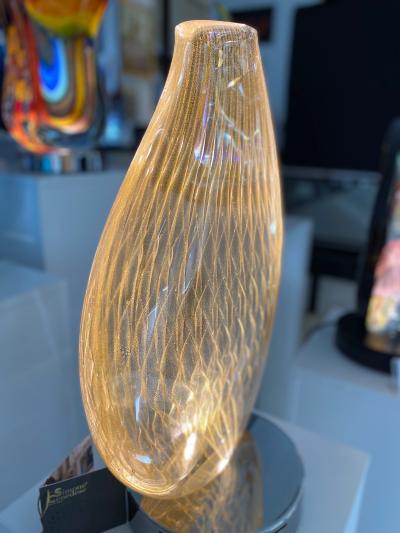 Golden Murano Vase by Cenedese