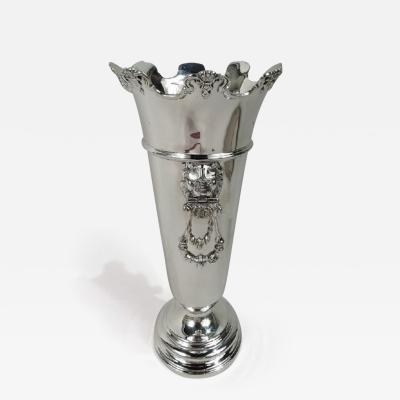 Goldsmiths Silversmiths Co Antique English Edwardian Neoclassical Sterling Silver Vase 1911