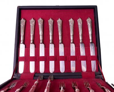 Goldsmiths Silversmiths Co Antique Silver Albany Dessert Service London 1899 Goldsmiths Silversmiths