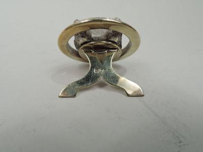 Goldsmiths Silversmiths Co Set of 4 English Sterling Silver Fox Hound Place Card Holders 1911