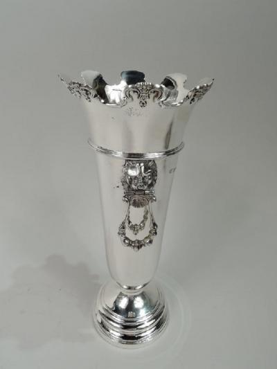 Goldsmiths Silversmiths Company Antique English Edwardian Neoclassical Sterling Silver Vase 1912