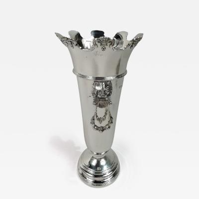 Goldsmiths Silversmiths Company Antique English Edwardian Neoclassical Sterling Silver Vase 1912