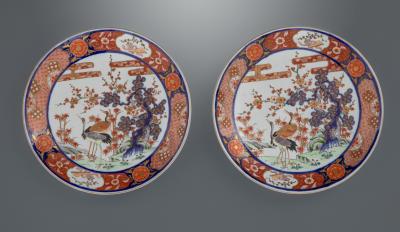 Good Pair of Meiji Period Imari Chargers Yamatoku Kiln Saga Prefecture