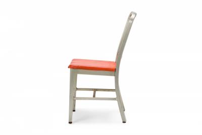 GoodForm Pair Of Goodform American Mid Century Aluminum And Red Vinyl Side Chairs