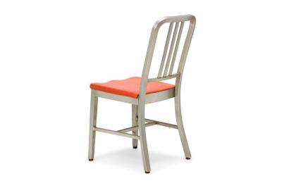 GoodForm Pair Of Goodform American Mid Century Aluminum And Red Vinyl Side Chairs