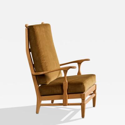 Goperts Mobler Lounge Chair with Pine and Velvet Sweden 1940s