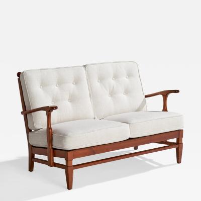 Goperts Mobler Sofa with Pine and Fabric Sweden 1940s