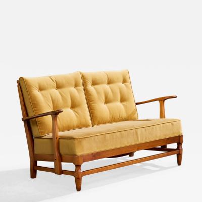 Goperts Mobler Sofa with Pine and Velvet Sweden 1940s