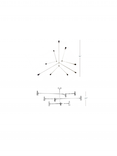 Gordon Auchincloss Atlas 3 Custom Chandelier With Walnut Wood Shades