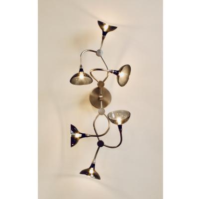 Gordon Auchincloss Chloe Curved Metal Sconce With Handblown Glass Shades