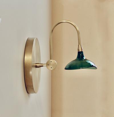 Gordon Auchincloss Frederick Metal Sconce With Handblown Glass Lamp