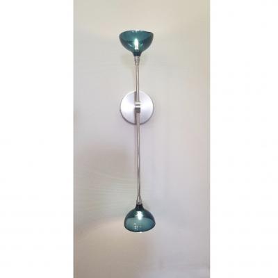 Gordon Auchincloss Hazel Vertical Metal Sconce With Handblown Glass Shades