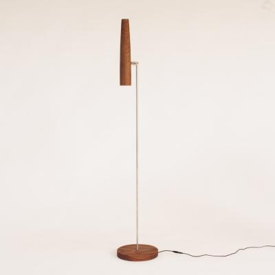 Gordon Auchincloss Wallace Metal Standing Floor Lamp With Walnut Wood Shade