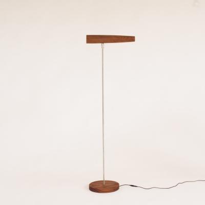 Gordon Auchincloss Wallace Metal Standing Floor Lamp With Walnut Wood Shade