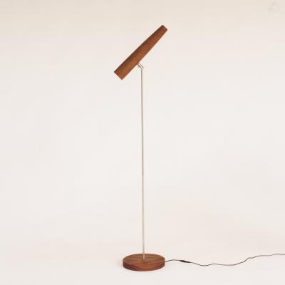 Gordon Auchincloss Wallace Metal Standing Floor Lamp With Walnut Wood Shade