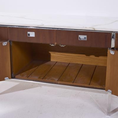 Gordon Bunshaft Gordon Bunshaft Mid Century Walnut and Marble File Credenza