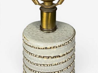 Gordon Jane Martz Gordon Jane Martz Large Table Lamp Light Grey Ceramic USA 1960s