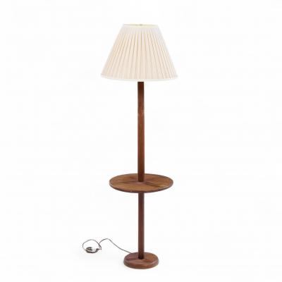 Gordon Jane Martz Gordon and Jane Martz Style Mid Century Walnut Floor Lamp Table