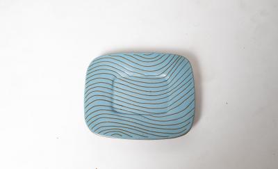 Gordon Jane Martz Jane and Gordon Martz Ceramic Catch All Dish 1960s Blue Glaze