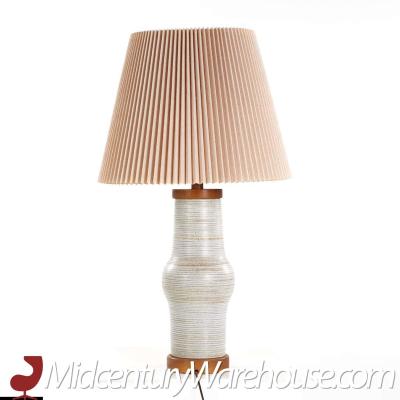 Gordon Jane Martz Jane and Gordon Martz Mid Century Ceramic and Walnut Lamp