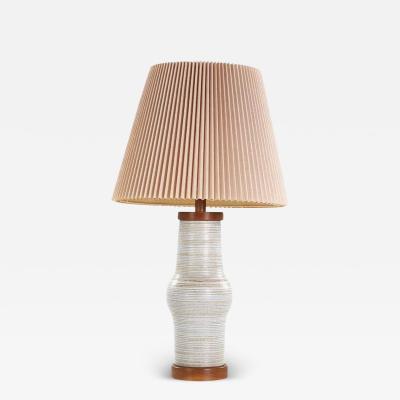 Gordon Jane Martz Jane and Gordon Martz Mid Century Ceramic and Walnut Lamp