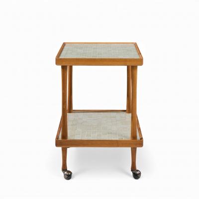 Gordon Jane Martz Jane and Gordon Martz for Marshall Studios Mid Century Walnut and Tile Bar Cart