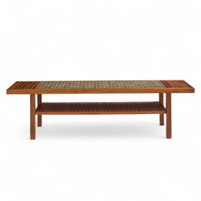 Gordon Jane Martz Jane and Gordon Martz for Marshall Studios Walnut and Tile Coffee Table