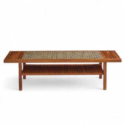 Gordon Jane Martz Jane and Gordon Martz for Marshall Studios Walnut and Tile Coffee Table