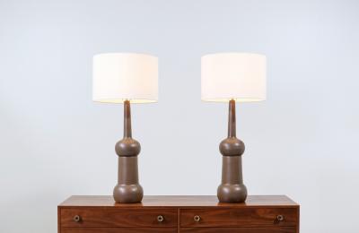 Gordon Jane Martz Large Mid Century Modern Glazed Ceramic Lamps by Jane Gordon Martz