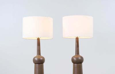 Gordon Jane Martz Large Mid Century Modern Glazed Ceramic Lamps by Jane Gordon Martz
