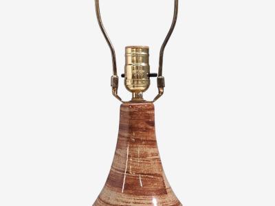 Gordon Jane Martz Large Table Lamp Brown Glazed Ceramic USA 1960s