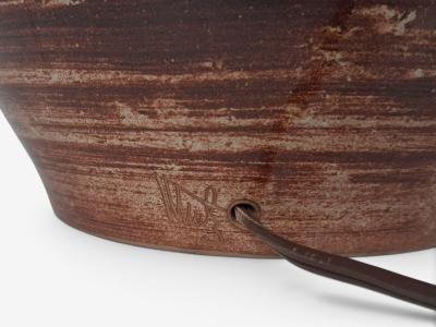 Gordon Jane Martz Large Table Lamp Brown Glazed Ceramic USA 1960s