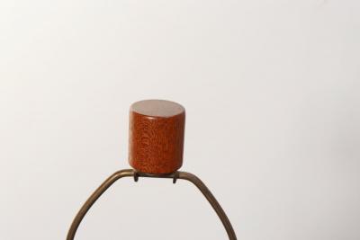 Gordon Jane Martz Vintage Brown Ceramic and Walnut Table Lamp with Finial by Gordon and Jane Martz